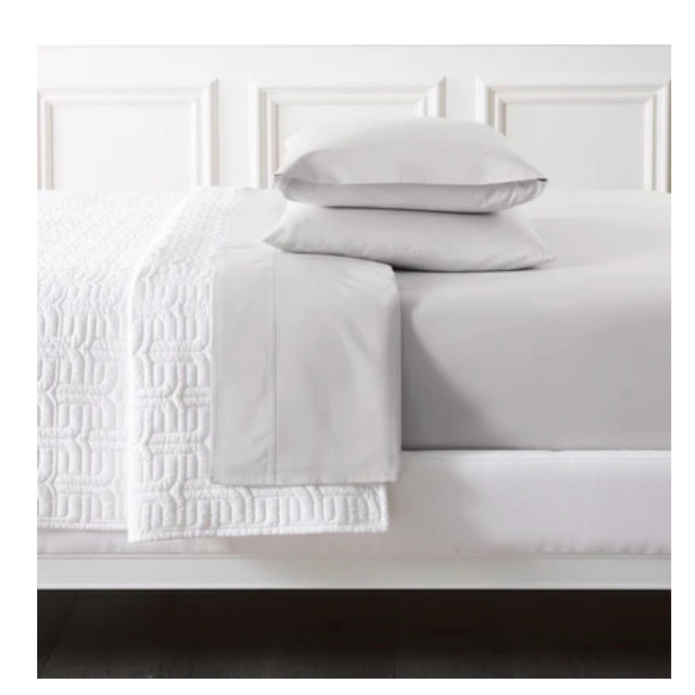 Jonathan Adler Long Staple Percale Cotton Queen Bedding - Two Flat Sheets
